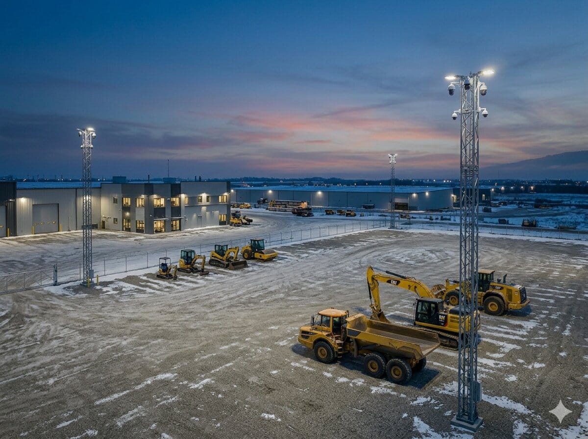 Industrial hazardous environment security camera installation with explosion-proof equipment