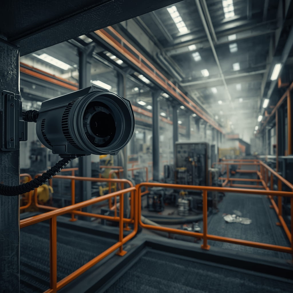 Industrial security camera system at Edmonton manufacturing facility